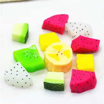 12PCS Sveķu 3D Viltus Augļu Salāti Plate Miniatūras|Sveķu Namiņš Miniatūras|3D Flatback Augļu Salāti Cabochons
